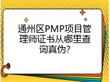 通州区PMP项目管理师证书从哪里查询真伪？