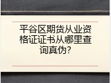 平谷区期货从业资格证证书从哪里查询真伪？