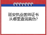 延安执业医师证书从哪里查询真伪？