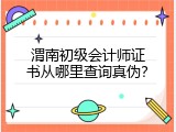 渭南初级会计师证书从哪里查询真伪？