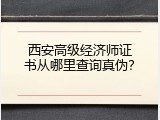 西安高级经济师证书从哪里查询真伪？