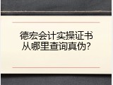 德宏会计实操证书从哪里查询真伪？