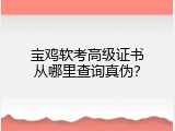 宝鸡软考高级证书从哪里查询真伪？