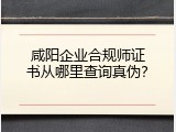 咸阳企业合规师证书从哪里查询真伪？