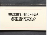 宝鸡审计师证书从哪里查询真伪？