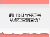 铜川会计实操证书从哪里查询真伪？