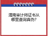 渭南审计师证书从哪里查询真伪？