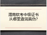渭南软考中级证书从哪里查询真伪？