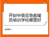 开封中级应急救援员培训学校哪里好