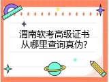 渭南软考高级证书从哪里查询真伪？