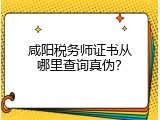 咸阳税务师证书从哪里查询真伪？