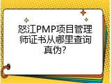 怒江PMP项目管理师证书从哪里查询真伪？