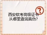 西安软考高级证书从哪里查询真伪？