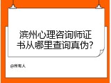 滨州心理咨询师证书从哪里查询真伪？