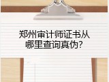 郑州审计师证书从哪里查询真伪？