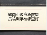 鹤岗中级应急救援员培训学校哪里好