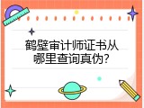 鹤壁审计师证书从哪里查询真伪？