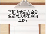 平顶山食品安全总监证书从哪里查询真伪？