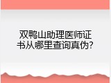 双鸭山助理医师证书从哪里查询真伪？