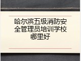 哈尔滨五级消防安全管理员培训学校哪里好