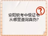 安阳软考中级证书从哪里查询真伪？