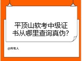 平顶山软考中级证书从哪里查询真伪？