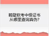 鹤壁软考中级证书从哪里查询真伪？