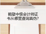 鹤壁中级会计师证书从哪里查询真伪？
