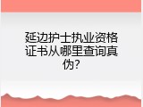 延边护士执业资格证书从哪里查询真伪？
