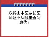 双鸭山中医专长医师证书从哪里查询真伪？