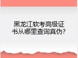 黑龙江软考高级证书从哪里查询真伪？