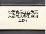 松原食品企业负责人证书从哪里查询真伪？