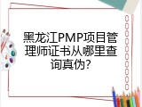 黑龙江PMP项目管理师证书从哪里查询真伪？