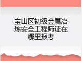 宝山区初级金属冶炼安全工程师证在哪里报考