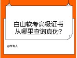 白山软考高级证书从哪里查询真伪？