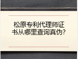 松原专利代理师证书从哪里查询真伪？