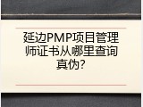 延边PMP项目管理师证书从哪里查询真伪？