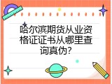 哈尔滨期货从业资格证证书从哪里查询真伪？