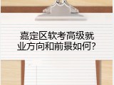 嘉定区软考高级就业方向和前景如何？
