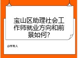 宝山区助理社会工作师就业方向和前景如何？