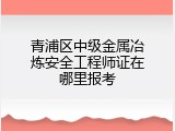 青浦区中级金属冶炼安全工程师证在哪里报考