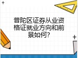 普陀区证券从业资格证就业方向和前景如何？