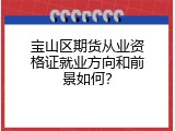 宝山区期货从业资格证就业方向和前景如何？
