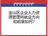 宝山区企业人力资源管理师就业方向和前景如何？