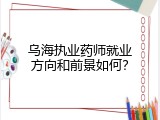 乌海执业药师就业方向和前景如何？
