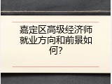 嘉定区高级经济师就业方向和前景如何？