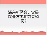 浦东新区会计实操就业方向和前景如何？