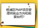 杨浦区PMP项目管理师就业方向和前景如何？