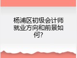 杨浦区初级会计师就业方向和前景如何？