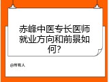 赤峰中医专长医师就业方向和前景如何？